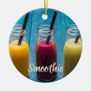 Smoothie sap drink mango oranje kiwi gift keramisch ornament
