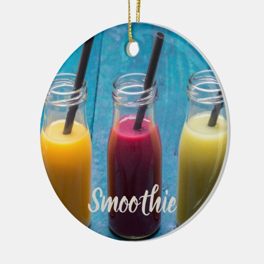 Smoothie sap drink mango oranje kiwi gift keramisch ornament (Links)
