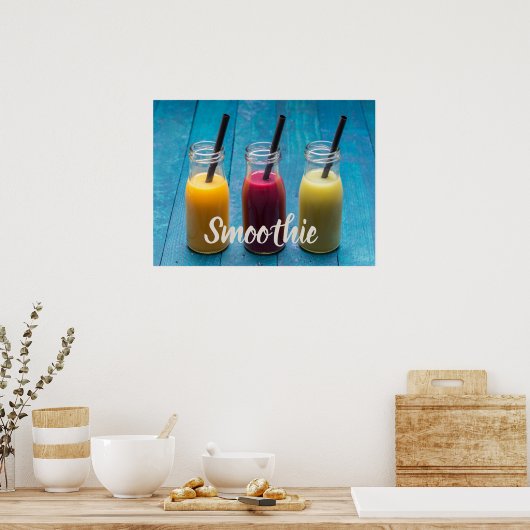 Smoothie sap drink mango oranje kiwi gift poster (Keuken)