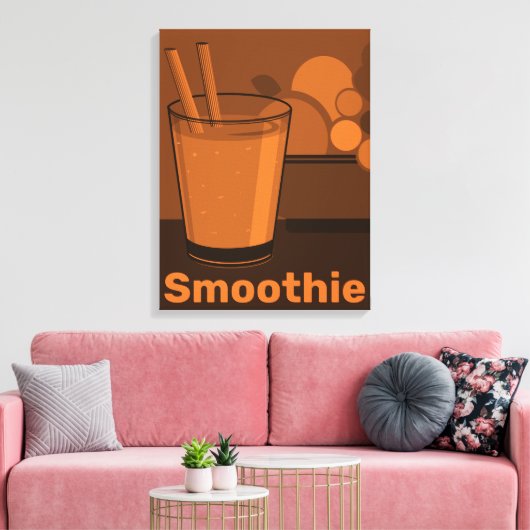 Smoothie Tumbler Black en Oranje Canvas afdrukken (Insitu (Woonkamer))