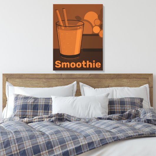Smoothie Tumbler Black en Oranje Canvas afdrukken (Insitu (Slaapkamer))