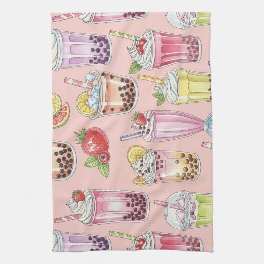 Smoothies en limonade van Natasha Us Theedoek (Verticaal)