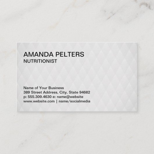 Smoothies | Voedingsdeskundige Visitekaartje (Achterkant)