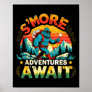 Smor-avonturen wachten grappige bigfoot kamperen poster