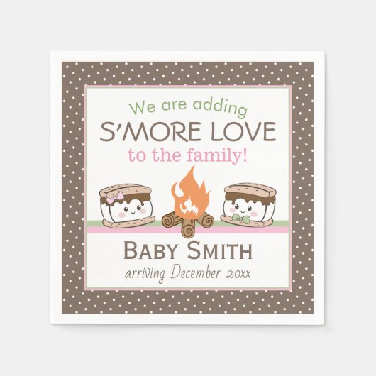 S'more baby shower geslacht onthullen servet (Voorkant)
