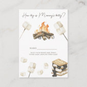 S'more Baby shower Hoe groot is mama's buik Informatiekaartje (Voorkant)