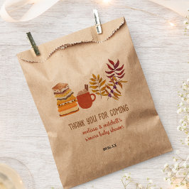 S'more Baby shower kampvuurval bladeren dank u Bedankzakje