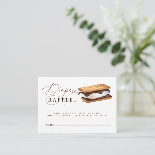 S'More Baby shower Luierscheur Informatiekaartje (Staand voorkant)