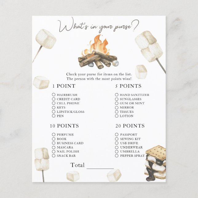 S'more baby shower - Wat zit er in je portemonnee  (Voorkant)