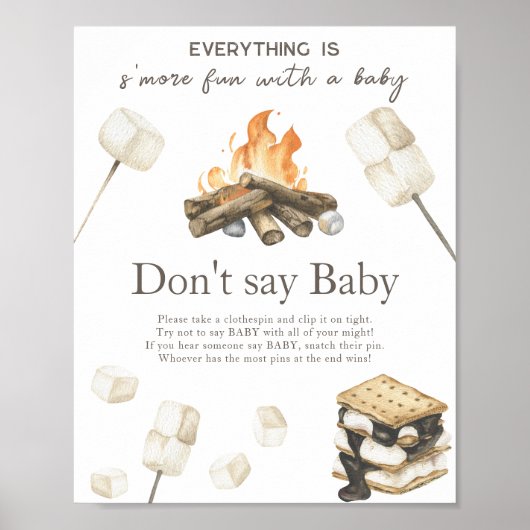 S'more baby shower - Zeg geen baby Poster (Voorkant)
