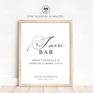 S'more Bar Bruiloft Elegant Modern Poster