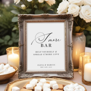 S'more Bar Bruiloft Elegant Modern Poster