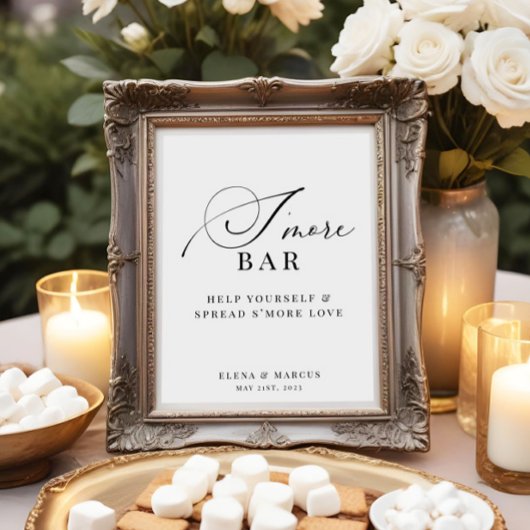 S'more Bar Bruiloft Elegant Modern Poster