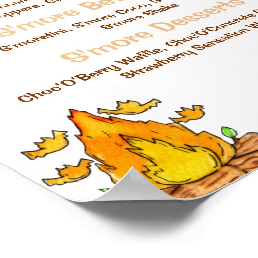 S'more Bar Menu Smore Bar S'mores Station Uit Poster (Hoek)