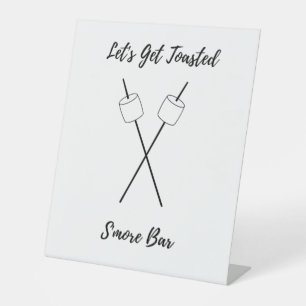 S'more Bar minimalistisch ontvangteken Reclamebord Met Voetstuk