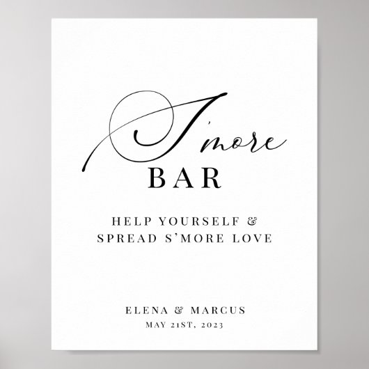 S'more Bar Wedding Elegant Modern Poster (Voorkant)