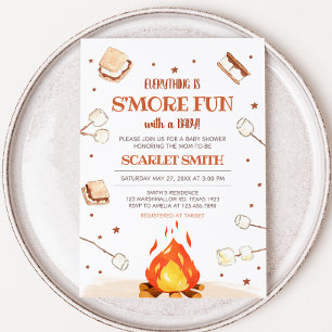 S'more Bonfire Baby shower Kaart