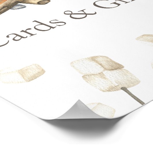 S'more Bonfire Baby shower Kaarten en geschenken Poster (Hoek)