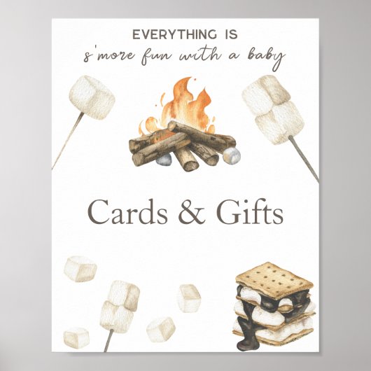 S'more Bonfire Baby shower Kaarten en geschenken Poster (Voorkant)