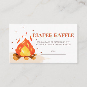 S'more Bonfire Baby shower Luier Raffle Informatiekaartje