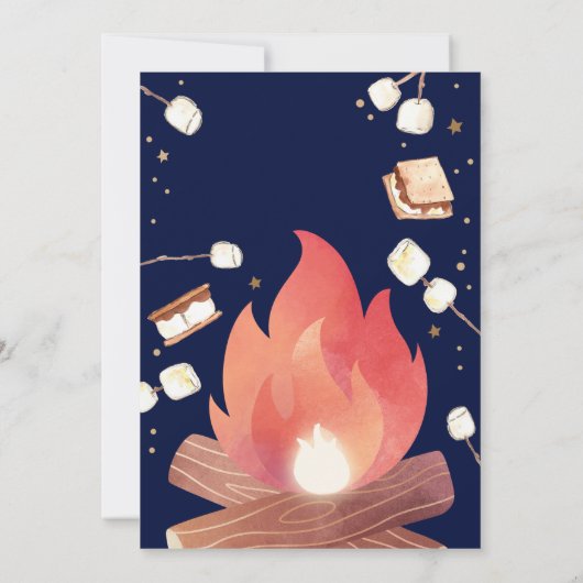 S'more Bonfire Smore Fun Couples Baby shower Kaart (Achterkant)