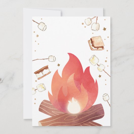 S'more Bonfire Smore Fun Couples Baby shower Kaart (Achterkant)