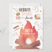 S'more Bonfire Smore Fun Friends Camping Birthday Kaart (Voorkant)