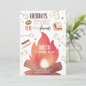 S'more Bonfire Smore Fun Friends Camping Birthday Kaart (Staand voorkant)