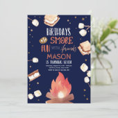 S'more Bonfire Smore Fun Friends Camping Birthday Kaart (Staand voorkant)