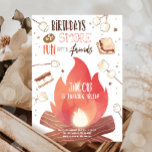 S'more Bonfire Smore Fun Friends Camping Birthday Kaart<br><div class="desc">Een perfecte manier om je gasten uit te nodigen voor je verjaardagsfeestje!</div>