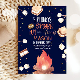S'more Bonfire Smore Fun Friends Camping Birthday Kaart