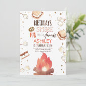 S'more Bonfire Smore Fun Friends Camping Birthday Kaart (Staand voorkant)