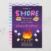 S'more Bonfire Smore Leuke Uitnodiging voor verjaa (Voorkant / Achterkant)