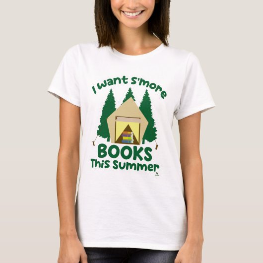 Smore Books Summer Funny Reading Slogan T-shirt (Voorkant)