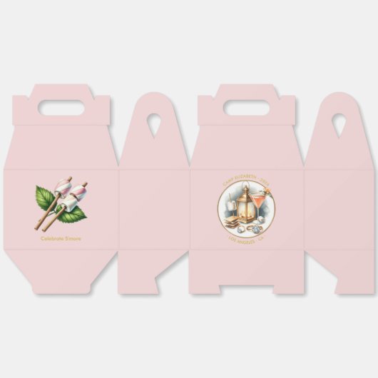 S'more Camp Bride Bachelorette Weekend vieren Bedankdoosjes (Ongevouwen)