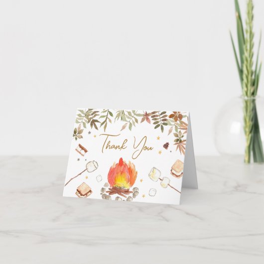 S'more-campfeestbabyshower Bedankkaart (Voorkant)