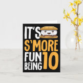 S'more Campfire 10e verjaardag Marshmallow Camping Kaart (Gele Bloem)