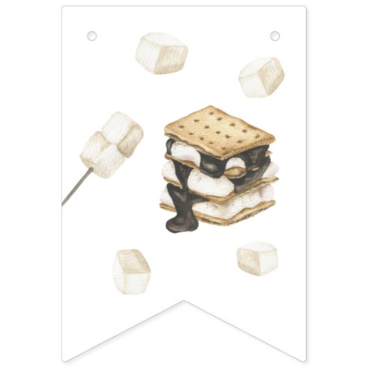 S'more Campfire 1e verjaardagsfeest Vlaggetjes (Tweede vlag)