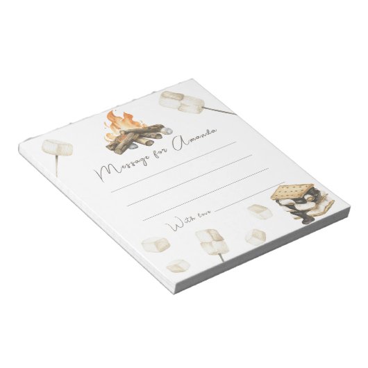 S'more Campfire 1st Birthday Time capsule bericht Notitieblok (Schuin)