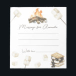 S'more Campfire 1st Birthday Time capsule bericht Notitieblok<br><div class="desc">Waterverf een vreugdevuur,  marshmallows op stokken,  koekjesboterham. Kampvuur in het bos.</div>