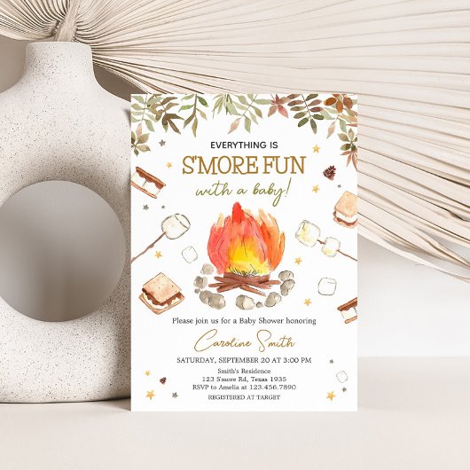 S'more Campfire Baby Shower Kaart