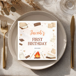 S'more Campfire Birthday Party Napkins Servet