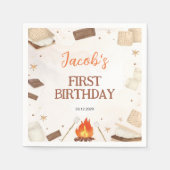 S'more Campfire Birthday Party Napkins Servet (Voorkant)