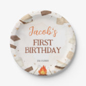 S'more Campfire Birthday Party Paper Plates Papieren Bordje (Voorkant)