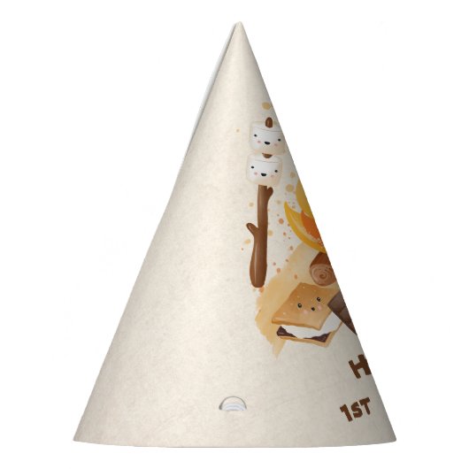 S'more Campfire Leuk Verjaardagsfeestje Pet Feesthoedjes (Links)