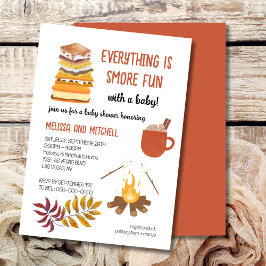 Smore Campfire Marshmallow Baby shower Kaart