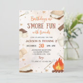 S'more Campfire Smore Fun Friends Camping Verjaard Kaart (Staand voorkant)