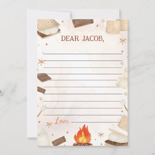 S'more Campfire Time Capsule Note Bericht Kaart (Voorkant)