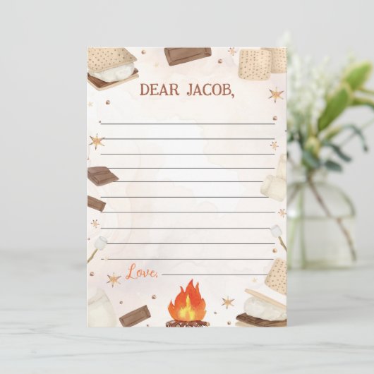 S'more Campfire Time Capsule Note Bericht Kaart (Staand voorkant)