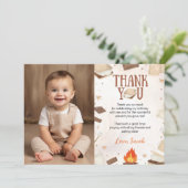 S'more Campfire Verjaardagsfoto Dank u kaart (Staand voorkant)